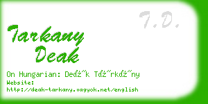 tarkany deak business card